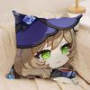 Lisa Cute Cute Genshin Impact Cushion Cover Silky Short Plush Invisible Zipper Dustproof Sofa Pillow Case For Home Decor