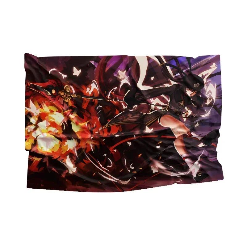 Genshin Impact Blankets Soft Upholstery Sofa Blankets Bed Blankets Gamers Chair Blankets Anime Blankets flannel custom blanket