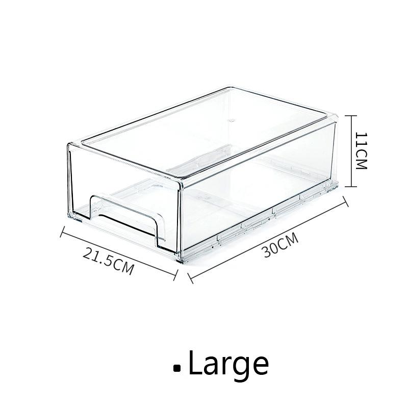 Stackable Clear Drawer Storage Box Plastic Organizer DrawerFor Home Organization & Storage Fridge Makeup Desk