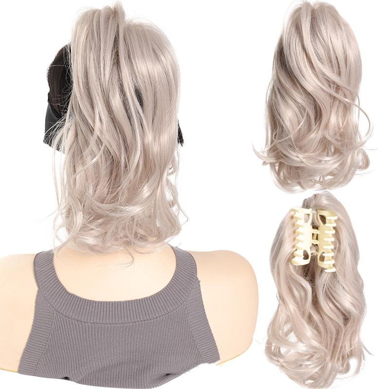 Clip per Capelli Sintetici Corti Ricci Folti Estensioni per Capelli Coda di Cavallino Piccolo Artiglio per Coda di Cavallo Capelli Finti su Clip Parrucca Ondulata per Donne