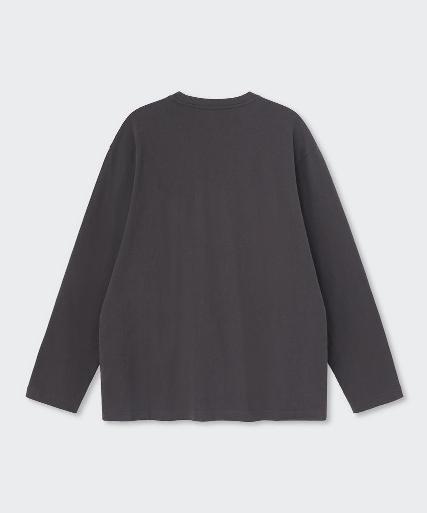 MUSINSA STANDARD Relaxed Oe Crew Neck Long Sleeve T-Shirt [Gunmetal]