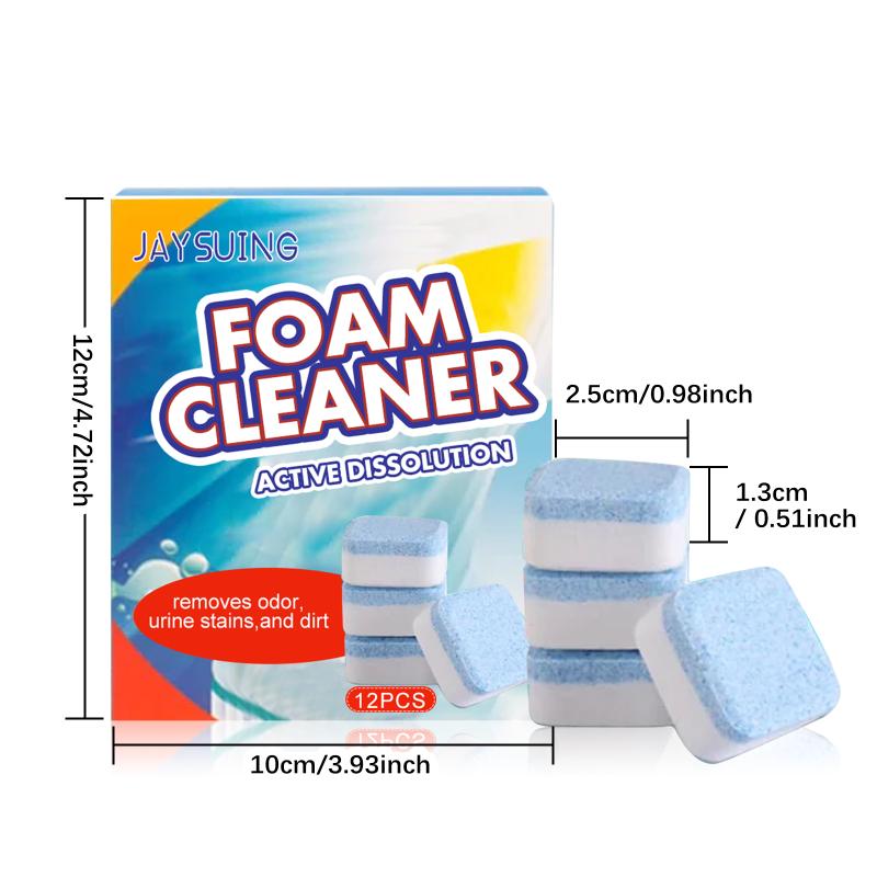 12pcs Toilet Foam Cleaner Tablets Deep Cleaning for Yellow Dirt Removal Odor Elimination in Bathrooms