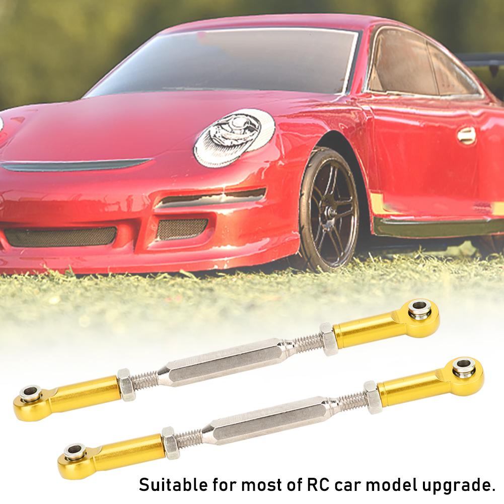 6Pcs 88mm Aluminum Alloy Adjustable Push RodsTurnbuckle Rod Linkage Accessories for RC Car Modelsgolden
