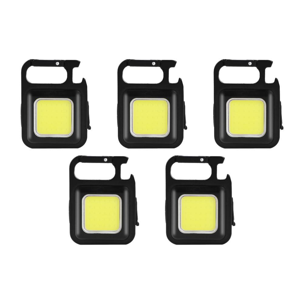 Pocket Working Light Rechargeable 500LM COB LED Pocket Flashlight Portable Mini Keychain Light Lantern Outdoor Hiking Fishing