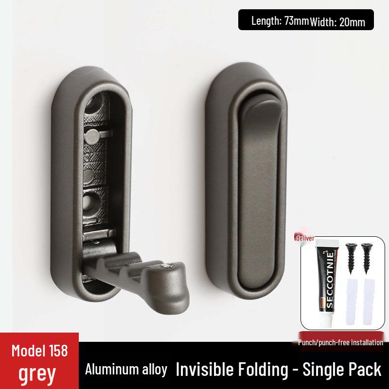Punch-Free Foldable Clothes Hook: Modern, Invisible, Multi-functional Coat Rack for Bathroom Storage
