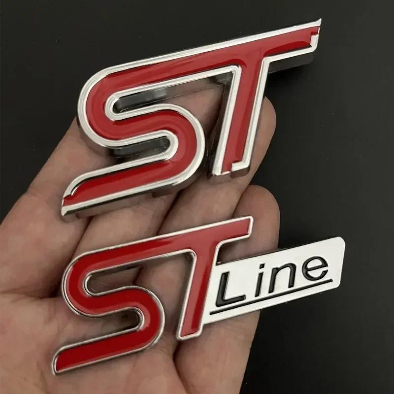3D kovový znak ST Line na přední mřížku Odznak na zadní kufr auta Pro Ford Edge Puma Kuga Mondeo Fiesta Ecosport Focus STLINE Samolepka