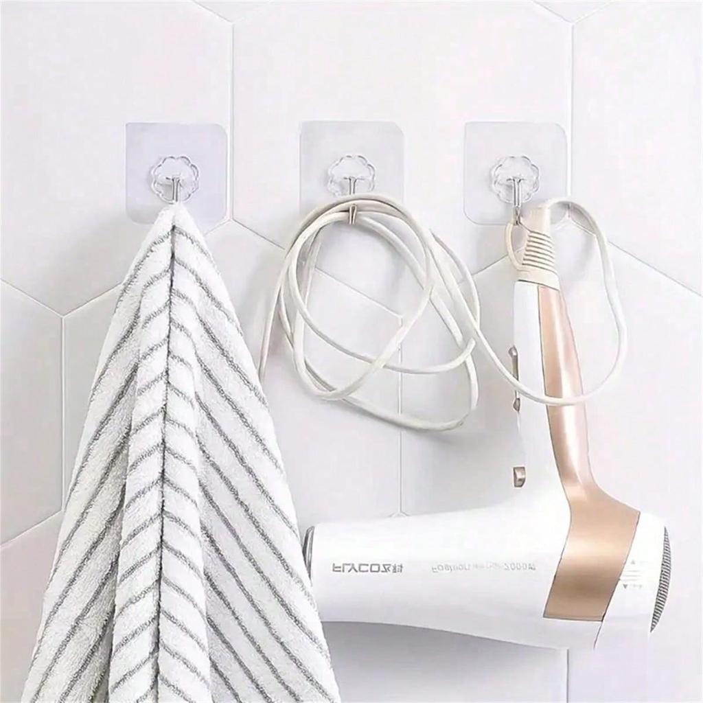 10PCS Transparent Seamless Adhesive Hooks, Strong Wall Mounted Hooks, Photo Frame Traceless And Nail Free Screw Hanging
