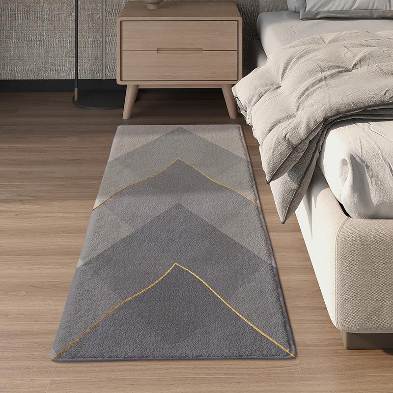 Light Luxury Carpets for Living Room Thick Plush Bedside Floor Mat Modern Style Bedroom Decor Grey Carpet Fluffy Soft Study Rug