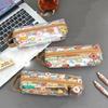 Kawaii Capybara Pen Bag Cartoon Stationery Storage Bag Transparent Pencil Case  Student Gift
