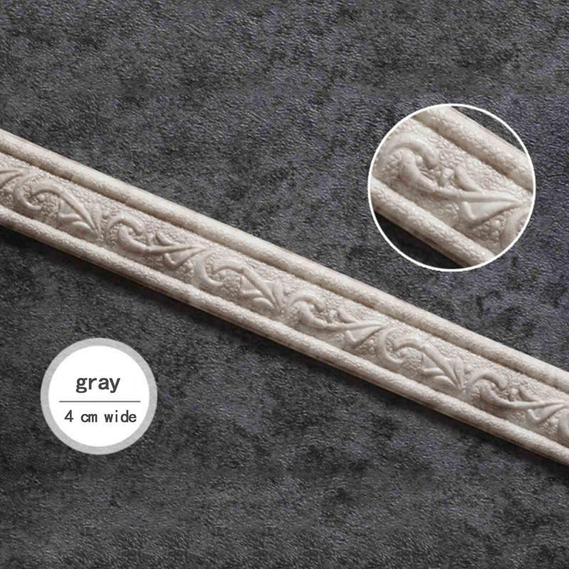 3D Wall Edging Strip Mirror Border Wall Lines 90.55 Inch Length Flexible Wall Base Moulding Trim for Mirror Edge TV Background