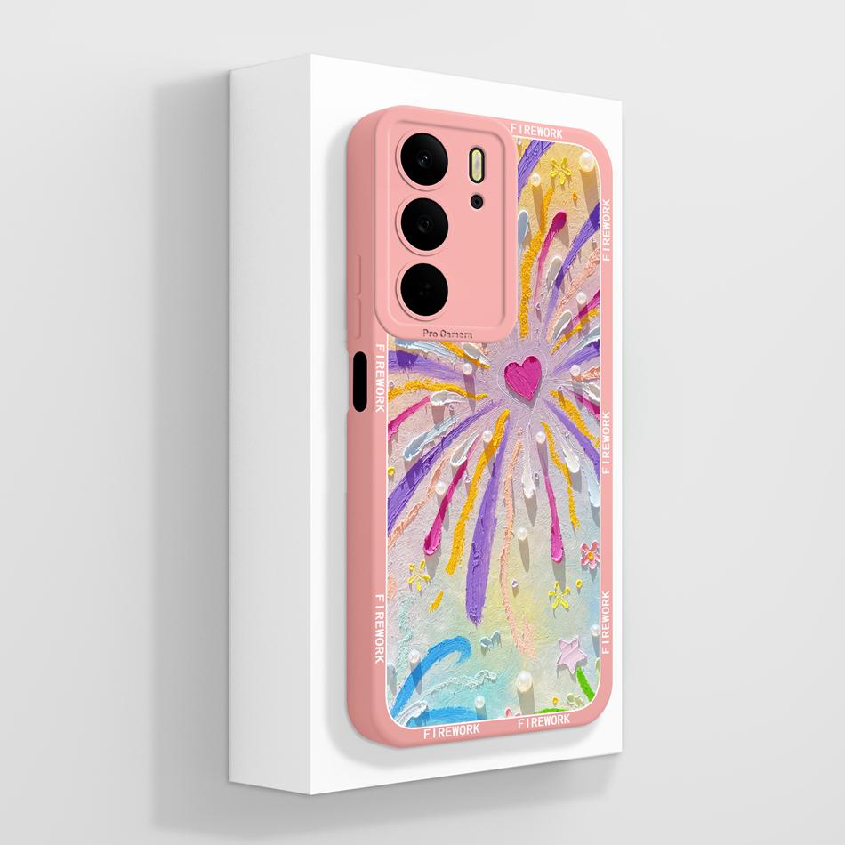 For Realme C75 C75X C73 C71 Case Painted Flowers Soft Liquid Silicone Back Cover For Realme C 75 Full Protection Phone Bumper