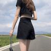 Pants Classic and Minimalist Fashion Versatile Broken Holes Thin Female High-waisted A Word Thin Loose Wide-legged Son Denim Shorts Individuality