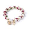 Metal Beaded Elastic Beads Bracelets Bow Ceramics Bracelet Trendy Women Bangle  Girls