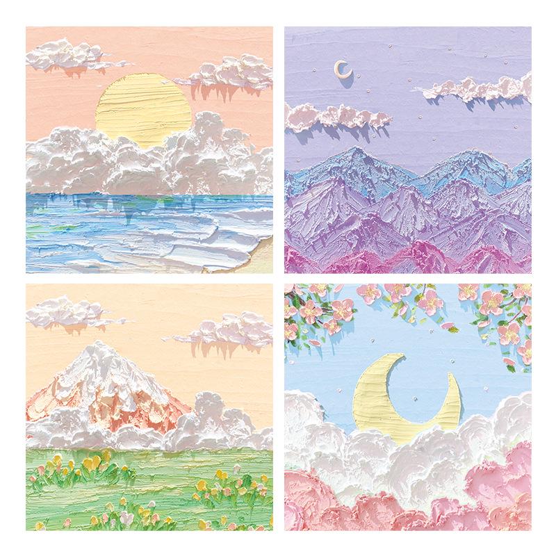 Customizable 3D Oil Painting Sticky Notes - Reusable Adhesive Notepads for Students' Rewards, Memos & Messages