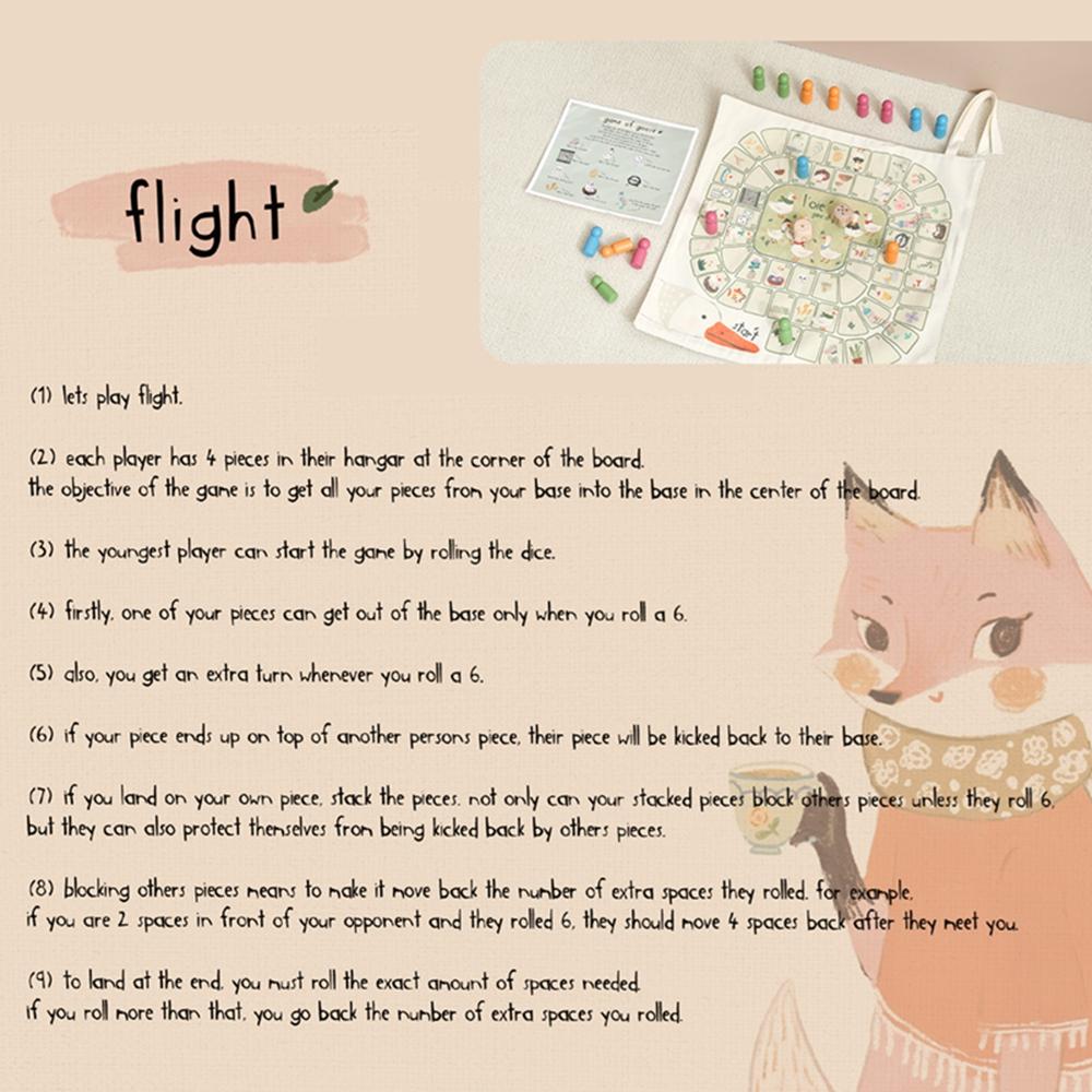 Kids Multifunctional Board Game Toy Flying Chess Board Game Canvas Table Mat Game Parent-Child Puzzle Educational Puzzle Toy