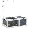 Tortoise Table With Adjustable Lamp Holder Wooden Tortoise House W Openable Lids Pull Out Trays Grey