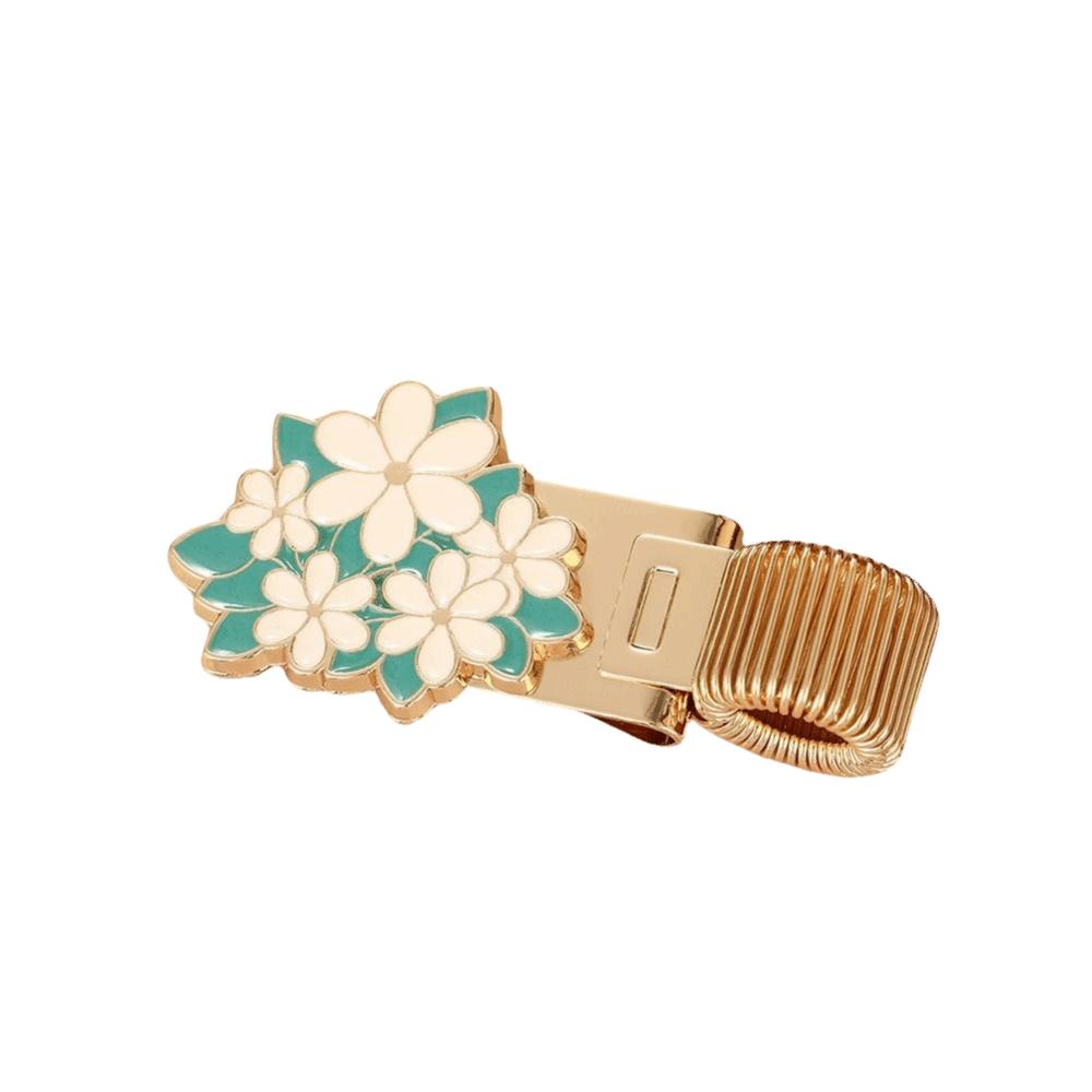 Retro Metal Pen Holder Flower Journal Clip Portable Paper Fix Clips  Student