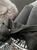 Trendy Plus Size Grey Printed Sweatshirt for Women - Long Sleeve, Round Neck, Loose Fit
