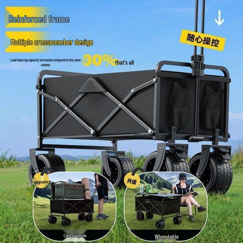 Extra Large Folding Outdoor Camping Handcart with Drawbar