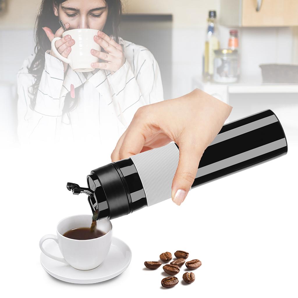 350ml Portable Coffee Press Bottle Tea Coffee Maker Drinking Water Cup for Travelling Black