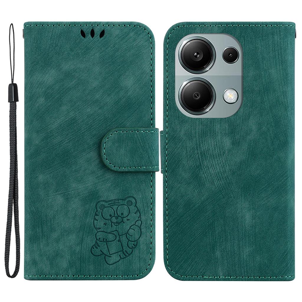 For Xiaomi Redmi Note 13 Pro 4G/Poco M6 Pro 4G Leather Case Cute Tiger Imprinted Phone Cover