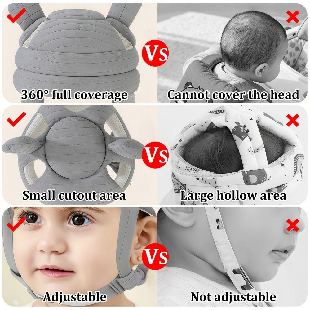 Adjustable Straps Baby Walking Head Protector Lightweight Head Protective Cap Walking Practice