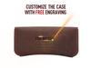 Retro Crazy Horse Genuine Cowhide Leather Flip-top Glasses Case