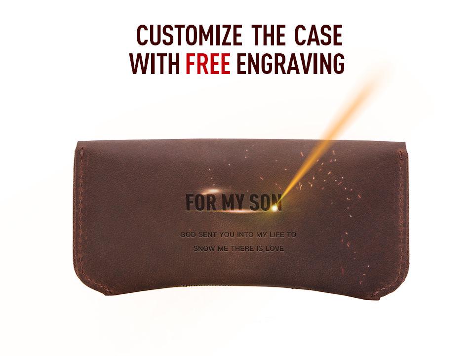 Retro Crazy Horse Genuine Cowhide Leather Flip-top Glasses Case