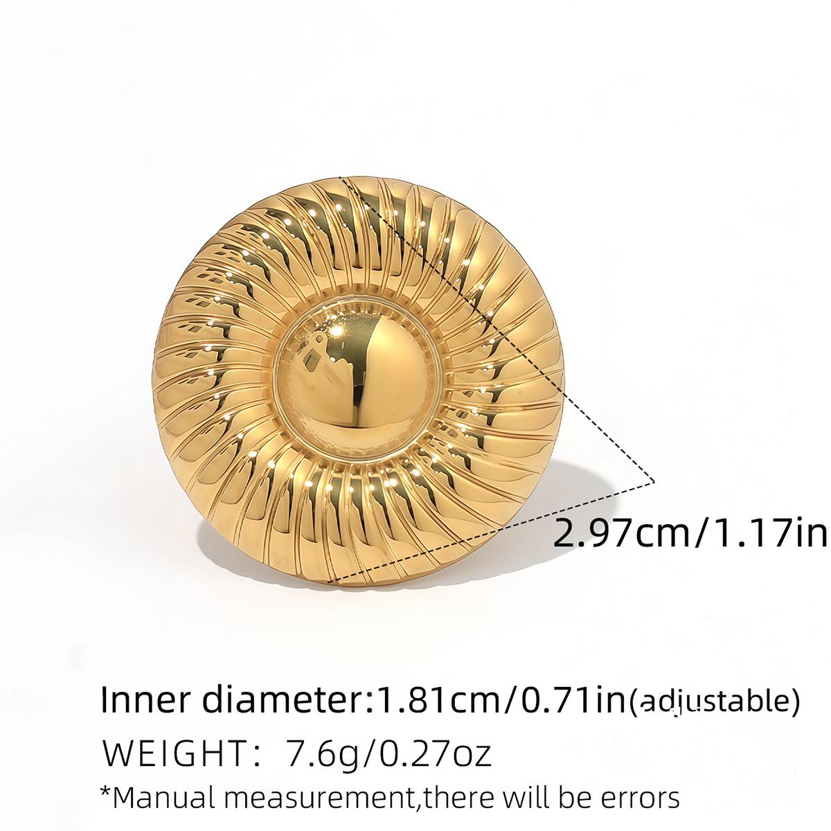 

Uself Fashion Round Circle 304 Stainless Steel Rings Two tone Oval Ear studies Textured Women s Accessories Gift for Her resizable