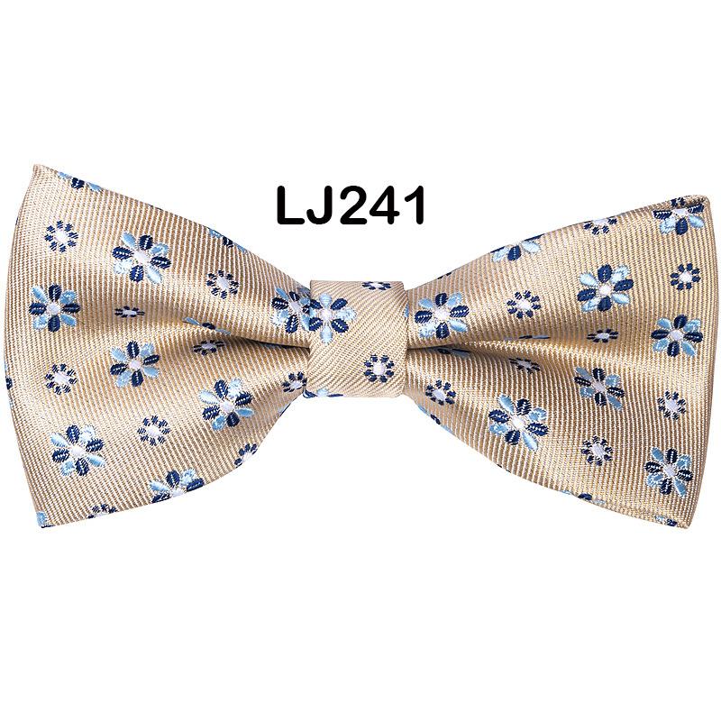 New Men'S Bow Business Wedding Party Bow Tie Solid Color Stripe Men'S Wedding