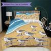 Beach Seagull Shell Pattern Bedding uilt Set uilt Cover Pillowcase Home Decoration Birthday Gift (1 * duvet cover + 2 * pillowcase without core)