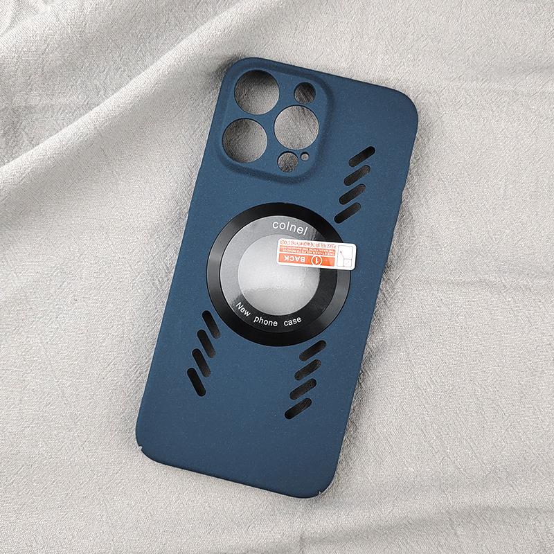 For iPhone 13 12 11 Plus X Xs Xr Pro Max mini Rock Sand Ice Magnetic Magnifier Heat Dissipation Matte PC Case Breathable Cooling Anti-slip Cover Shell
