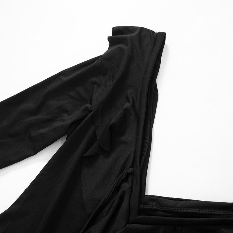 Volánové šněrovací bílé minišaty Dámské s výstřihem do V Patchwork Dlouhý rukáv Sexy štíhlé šaty Bandáž Elegantní dámské letní šaty