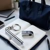 Silvery Retractable Mini Pen - Stainless Steel Keychain Pen, Ballpoint Pens, Gift for Birthday, Christmas