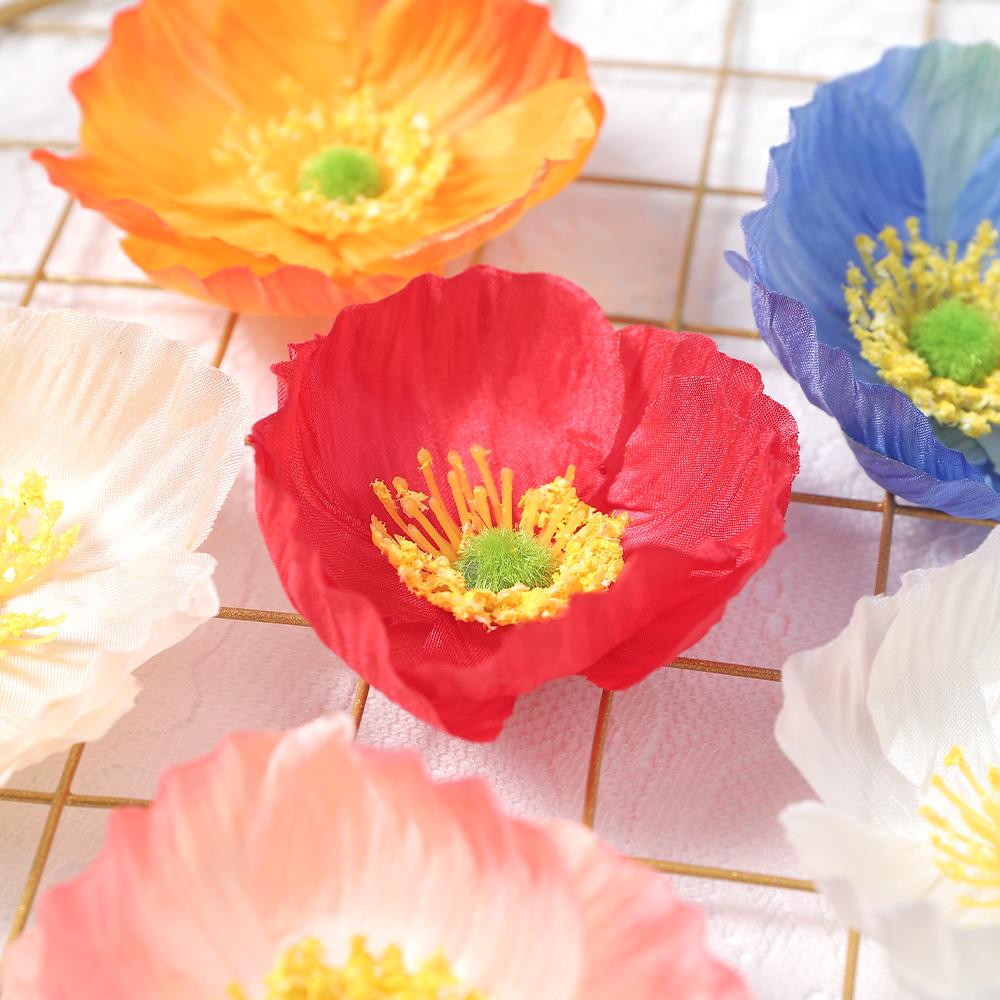 10 Stück Künstliche Blumenköpfe 7cm Kunstblumen für Heimdeko Garten Hochzeit Heiratsdekoration DIY Bastel Kranz Geschenk Ornament