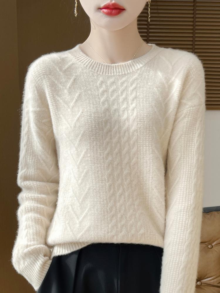 

Женский кашемировый свитер Qinghe cashmere 30% кашемир 70% шерсть Осенне-зимний кашемировый свитер мягкий и теплый M