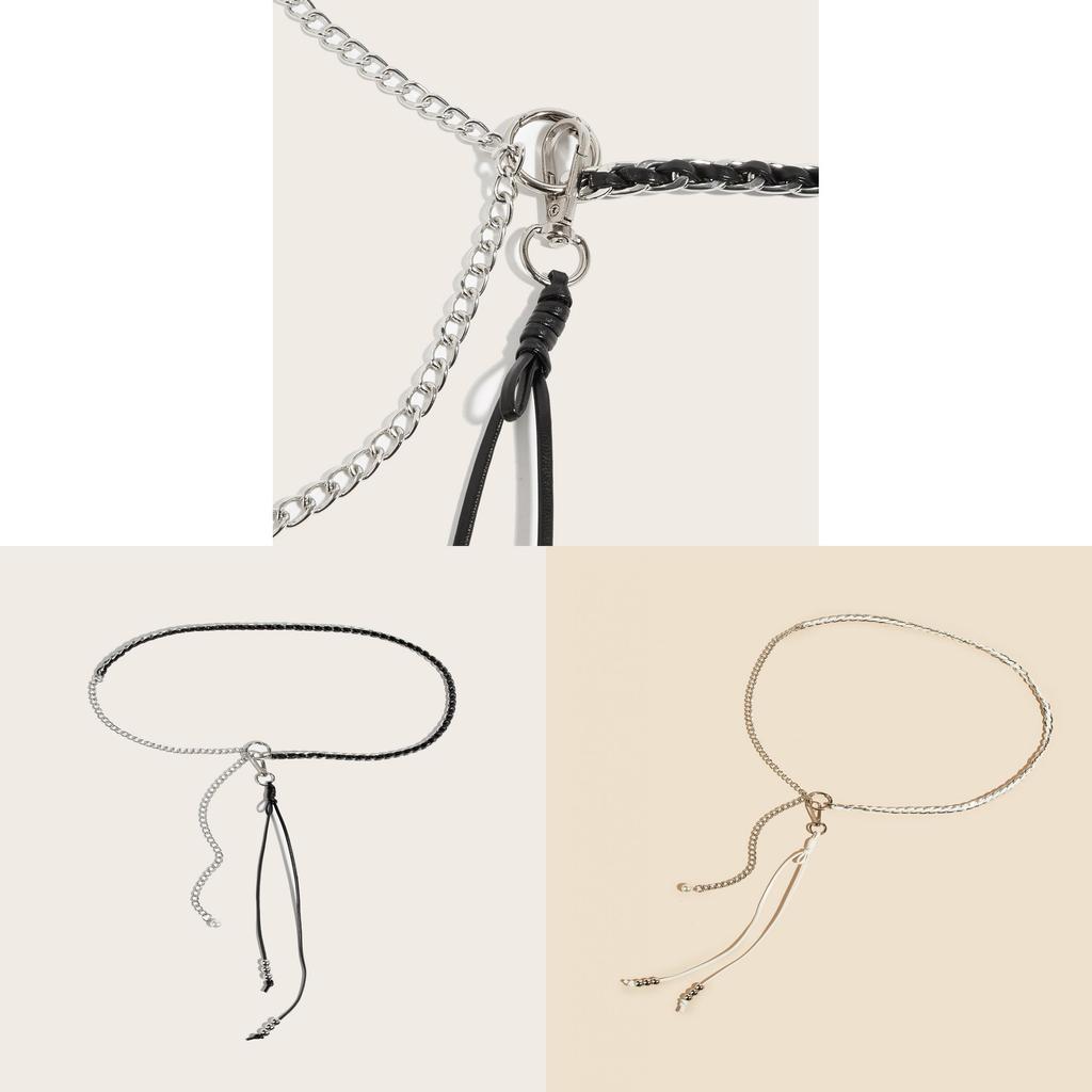Metallic Chain Waist Chain With Handcrafted Beaded Design For Trendy Fashion Enthusiasts