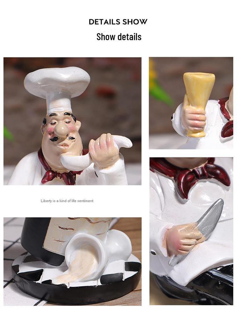 Rustic Country Chef Potato, Bread & Wine Table Ornaments