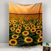 Sunflower Field At Sunset Patterned Tapestry for Bedroom and Living Room Home Decor