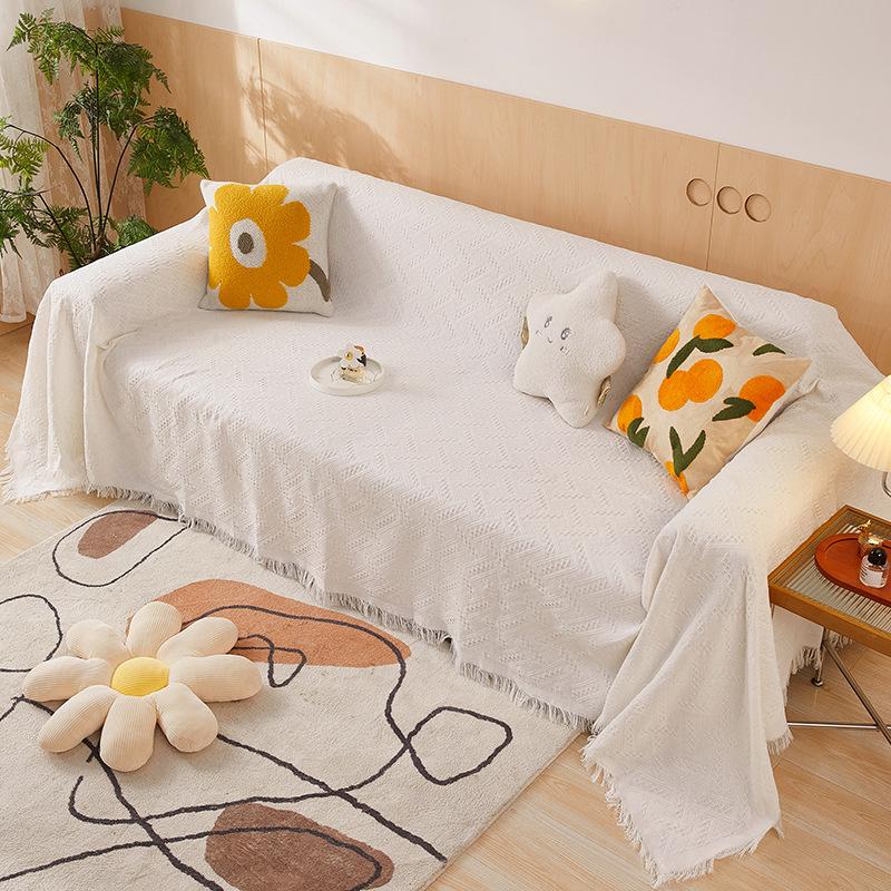 

Тканый хлопковый чехол для дивана, одеяло, белое серое полотенце для дивана, декор мебели в гостиной, гобеленовый чехол для дивана 180x130