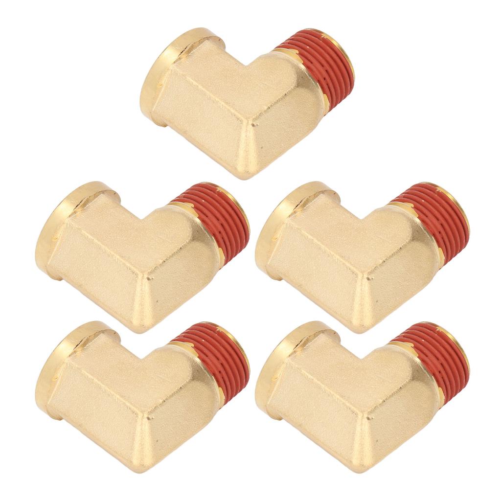 5PCS Elbow Brass Pipe Fitting Solid Brass 1 2in NPT Male To Female 90 Degrees  Pipe Elbow Fitting with Leak Proof