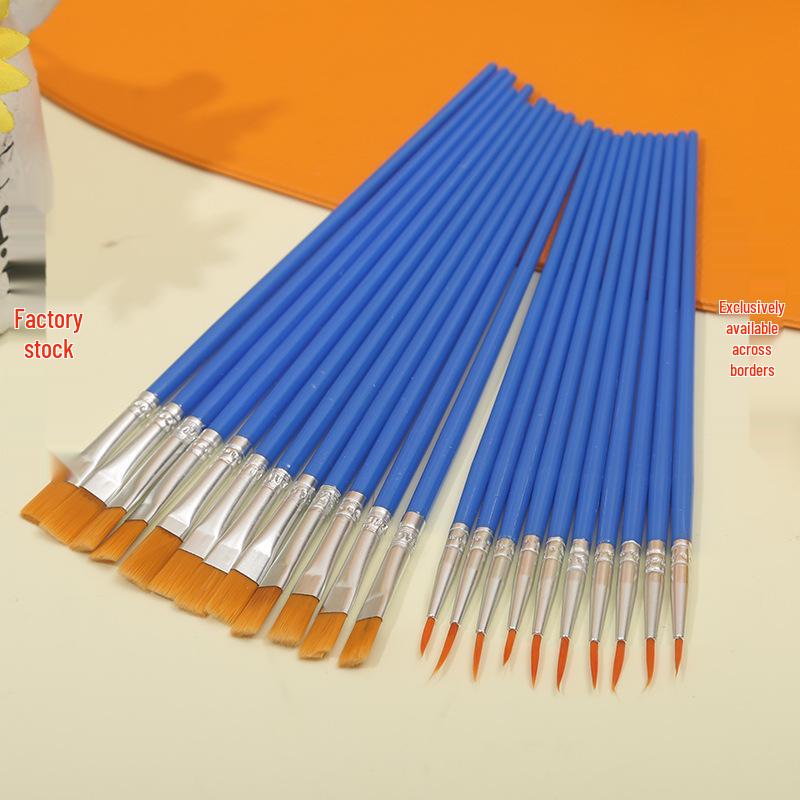 Wind-cut Nylon Flat Head Digital Oil Painting & Children's Painting Brush
