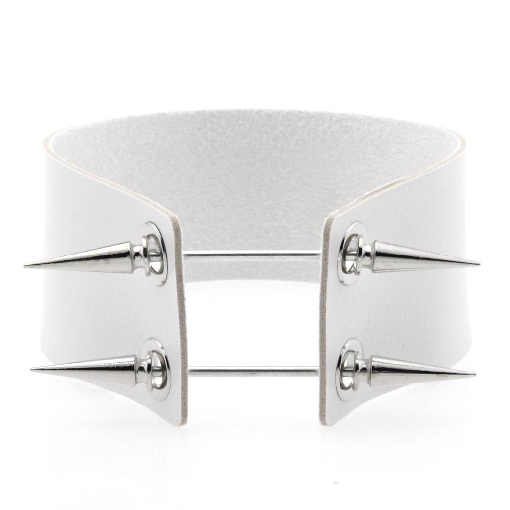 Alloy Spike Leather Choker, Rock Punk Harajuku Spiked Clavicle Necklace