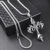 2024 Trendy Stainless Steel Retro Cross Flame Pendant Necklace for Men