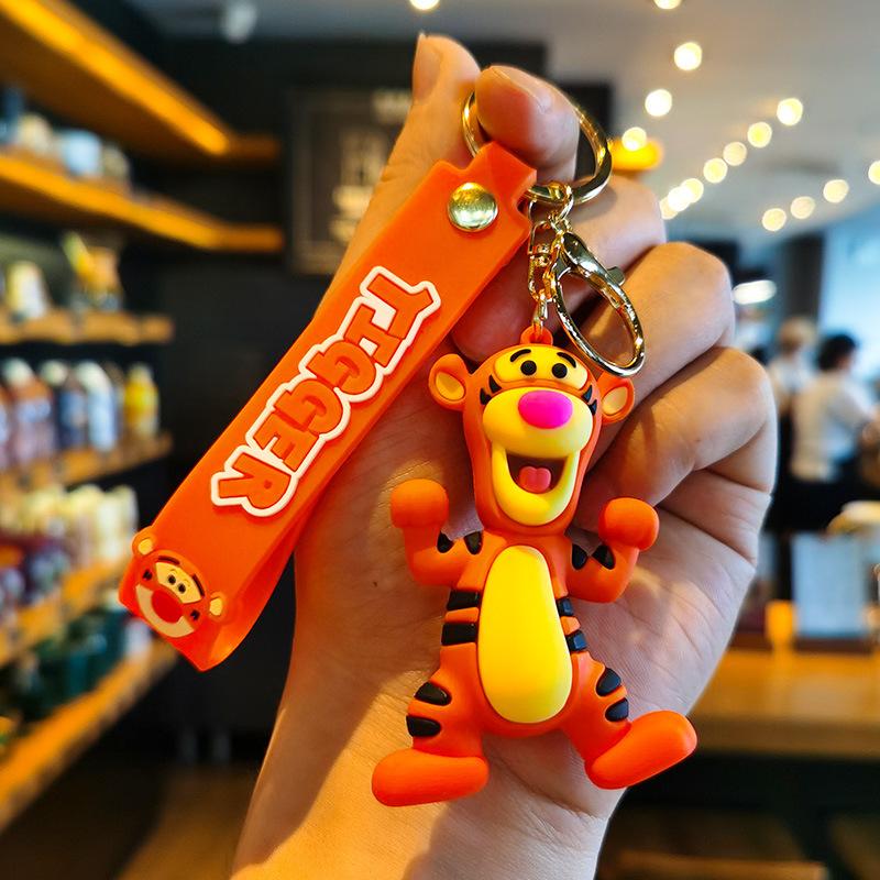 Disney Keychains Winnie the Pooh Little Roo Keyring Piglet Tigger Car Bag Accessory Kids Birthday Gifts