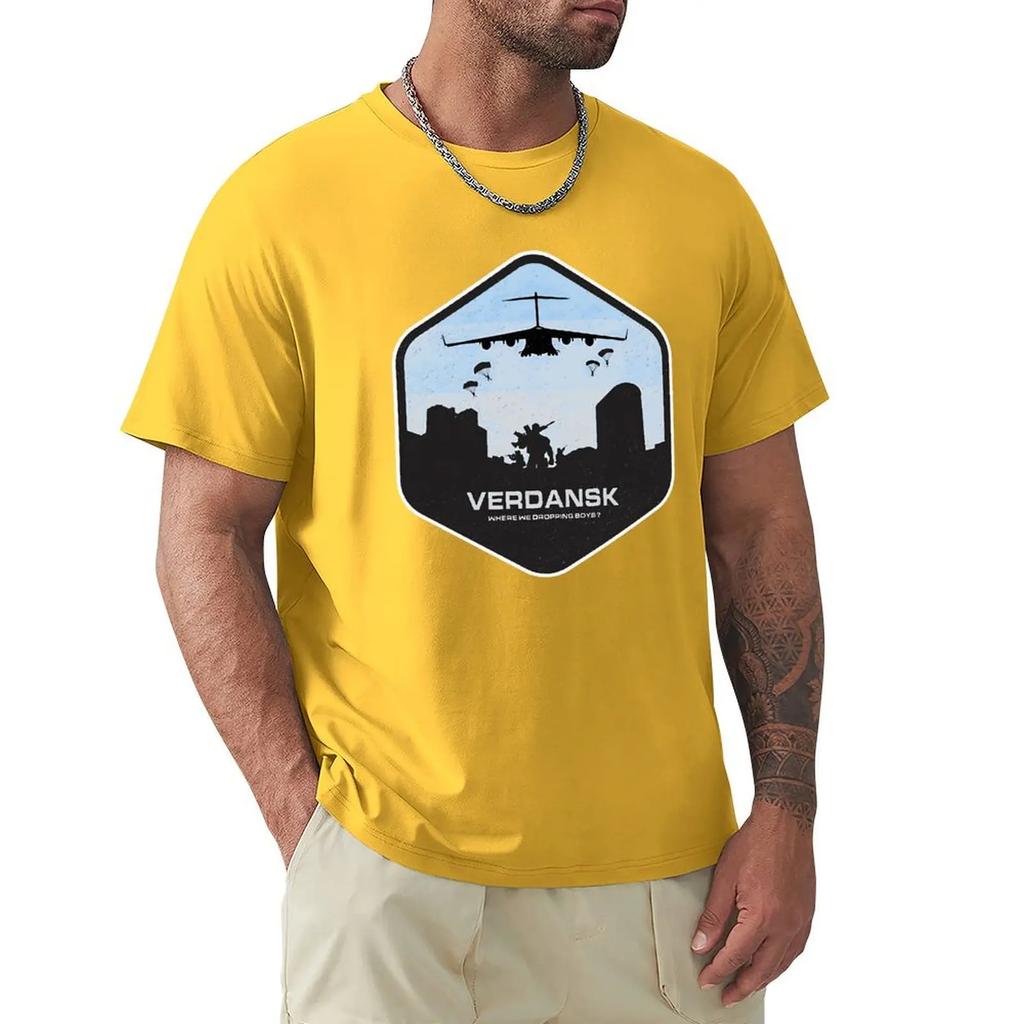 LIDU Verdansk Warzone Battle Royale ClassicAnime Kleiderdesign COD Black Ops Cold War 100% Baumwolle Herren T-Shirt