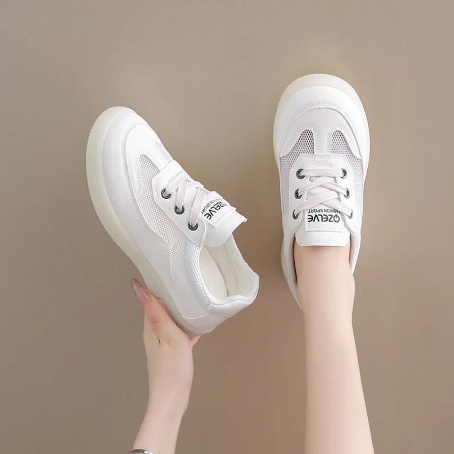 2025 Summer New Trendy Fashion Versatile Comfortable Leisure Breathable Women's Shoes Mesh Hollow White Shoes Zapatos De Mujer