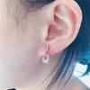 Exquisite Russian Purple Gold Classic Inlaid With Purple Gemstones, Shiny Women'S Rose Gold-Plated Drop-Shaped Earrings For Women