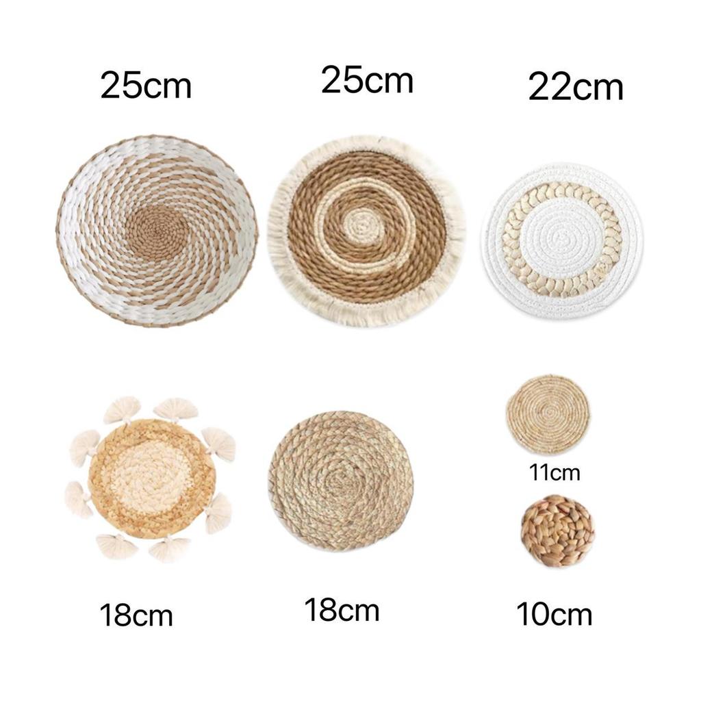 Handmade Rattan Wall Decor - Straw Woven Hanging Ornament for Living Room, Bedroom, or Restaurant Background