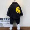 Boys' Smiley Face Denim Set: Fashionable 2026 Star T-shirt for Toddlers and Young Children